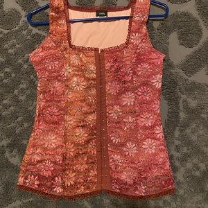 Vanity pink glitter tank top, size medium